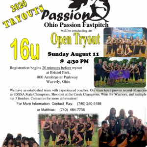 Ohio Passion tryouts