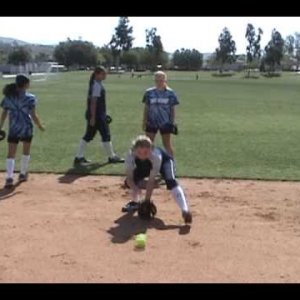 Infield Drills: Ground Balls, Back Hands: Softball - YouTube